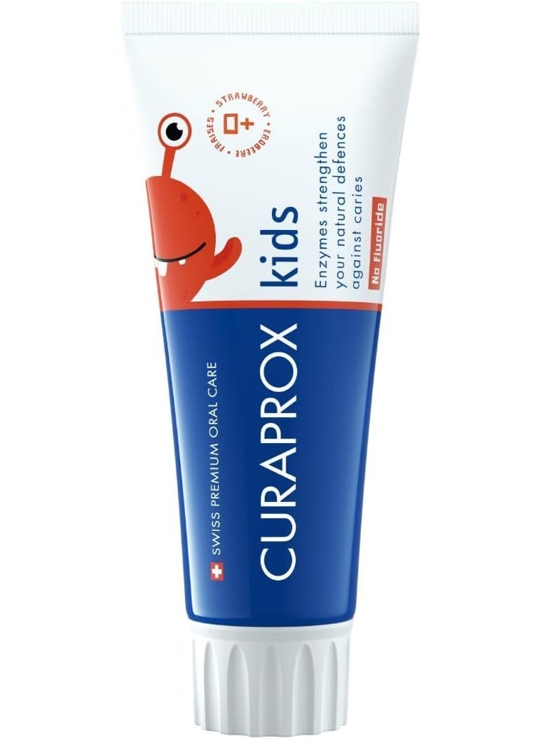 Curaprox Kids Toothpaste Strawberry Flavor Fluoride Free – 60 ml - Image 1